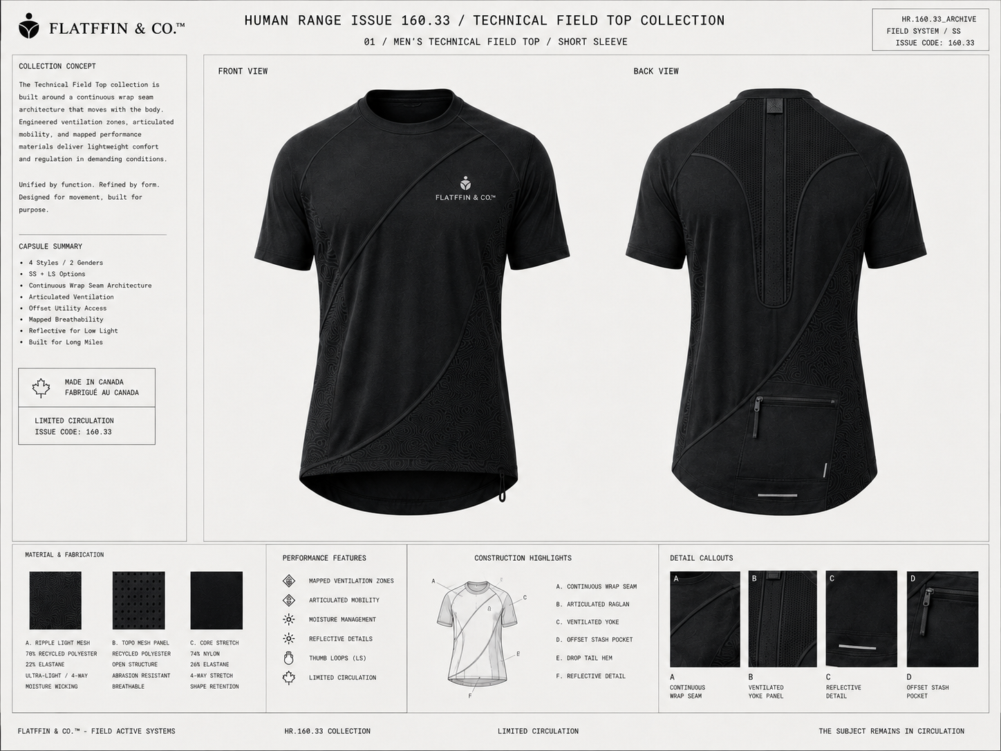 Men's Technical Field Top, Short sleeve, approved development reference