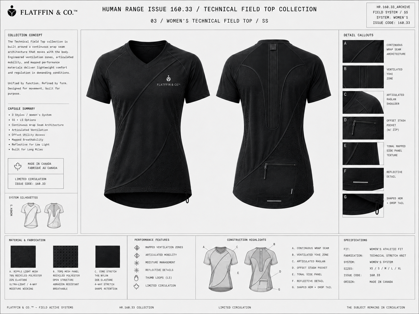 Women's Technical Field Top, Short sleeve, approved development reference